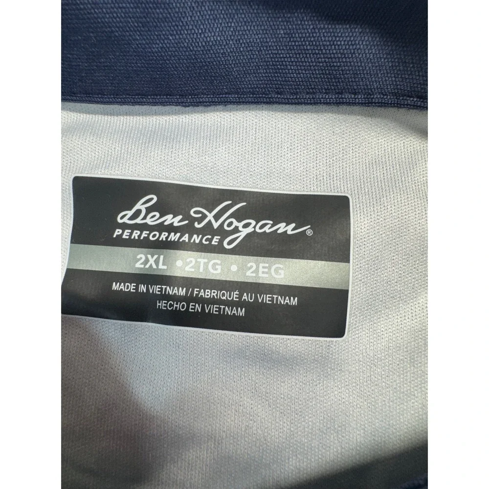 NWT Ben Hogan Performance Polo Shirt Men's 2XL Blue Golf PowerWick UPF 50 Active